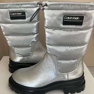 Laeton metallic crinkle puff mid-calf boots
